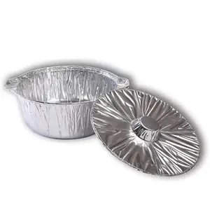 Recipiente redondo para panela de alumínio 5300ml, recipiente descartável para cozinhar