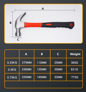 YTH Claw <strong>Hammer</strong> Forged Steel Stubby <strong>Tack</strong> <strong>Hammer</strong> with Shock Absorbing Leather Handle for Driving and Pulling Out Nails - Product Image 2