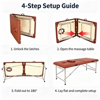 Table de massage pliable rose à 2 sections, réglable en hauteur, en cuir PU, pour soins du visage et tatouages, pour la maison et les salons de beauté