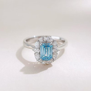 <span class=keywords><strong>Anillo</strong></span> <span class=keywords><strong>de</strong></span> Diamante <span class=keywords><strong>Azul</strong></span> Cultivado en Laboratorio con Corte Esmeralda, Chapado en Oro Blanco <span class=keywords><strong>de</strong></span> 18K, Color Fantasía, <span class=keywords><strong>Anillo</strong></span> <span class=keywords><strong>de</strong></span> Compromiso y Boda para Mujer, Joyería Fina, <span class=keywords><strong>Anillo</strong></span> Nupcial - Product Image 2