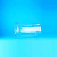 Boîte alimentaire ronde vide en plastique transparent PET de qualité alimentaire avec couvercle facile à ouvrir, étanche, sans BPA, pour snacks, biscuits, sucre
