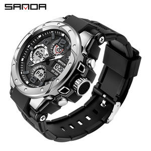 SANDA 6008 นาฬิกาดิจิตอล นาฬิกาแฟชั่นอินเทรนด์สำหรับผู้ชายผู้หญิง นาฬิกาข้อมือมัลติฟังก์ชั่นเรืองแสง - Product Image 1