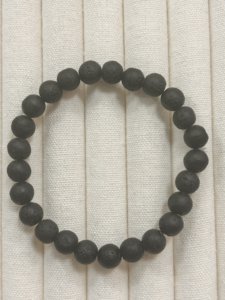 <span class=keywords><strong>Bracelet</strong></span> américain de perles de pierre volcanique naturelle en stock, <span class=keywords><strong>bracelet</strong></span> de perles rondes en pierre naturelle, simple et à la mode - Product Image 2