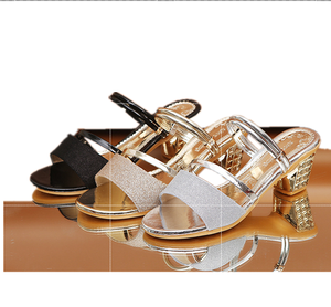 Sandales <span class=keywords><strong>transparentes</strong></span> pour femmes, <span class=keywords><strong>chaussures</strong></span> à talon en caoutchouc, printemps et été - Product Image 1