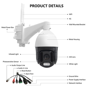 Caméra IP PTZ <span class=keywords><strong>solaire</strong></span> 4G LTE avec zoom optique 22x et connexion Wi-Fi, capteur CMOS 5MP, vision nocturne, extérieur - Product Image 6