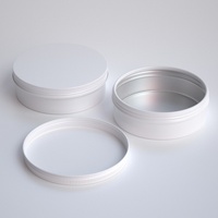 Boîte ronde en métal de 180 g/ml, conteneur recyclé pour crème cosmétique, emballage en aluminium avec couvercles