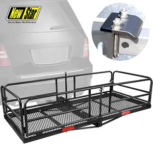 500lbs Foldable Suv Truck Car Camping Traveling Folding Rear Mounted Car Hitch Luggage Basket Rack Basket Cargo Carrier