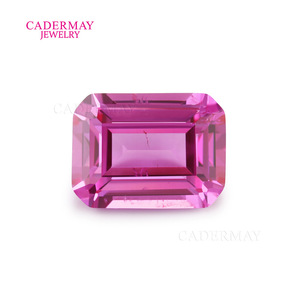 Cadermay Pink Zircon Emerald Cut Loose Stone For Jewelry Making - Product Image 4
