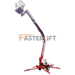 Plataforma de elevación de remolque articulada plegable de 10-26m Plataforma de trabajo aéreo de elevación telescópica de pluma remolcable - Product Image 3