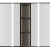 Armoire de toilette en verre personnalisable avec miroir mural, rangement, éclairage LED, anti-buée, interrupteur tactile, design scandinave