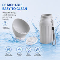 Gourde d'eau portable pour chien 620 ml, anti-fuite, détachable, facile à nettoyer pour les promenades, les randonnées et les voyages