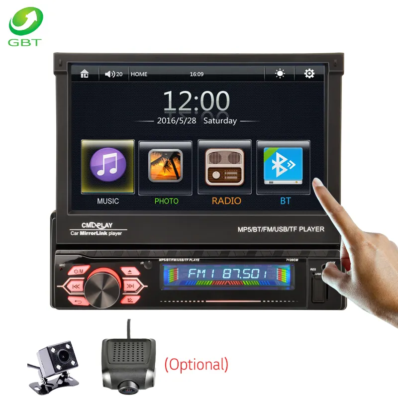 7120CM Universal Electric teleskop 7 zoll touch screencar BT player stretch bildschirm alle-in-one-maschine auto <span class=keywords><strong>MP5</strong></span>