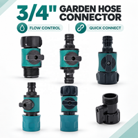 Adaptateur rapide pour tuyau d'arrosage de jardin en caoutchouc avec filetage 3/4 pouce, raccords de robinet, norme DIN