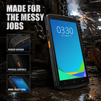 Téléphone robuste et fiable avec lecteur de codes-barres, téléphone mobile 5,7 pouces Android 12 4 Go 64 Go 4G LTE NFC GPS IP65 avec lecteur d'empreintes digitales et batterie amovible
