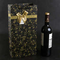 Bolsas de Regalo Premium Rojas para Vino Individual y Termo, Hechas a Mano con Papel Reciclado, Cierre Magnético, Asa Elegante, Calidad de Paraguas