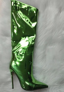 Botas Altas de Mujer con Punta en Pico y Tacón de Aguja, Zapatos 2024 de Charol, Nueva Moda Elegante y Sexy - Product Image 5
