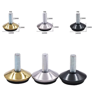 Pieds de nivellement avec écrou en T, pieds réglables filetés antidérapants en or, niveleurs pivotants réglables M6 <span class=keywords><strong>pour</strong></span> pieds de meubles - Product Image 6