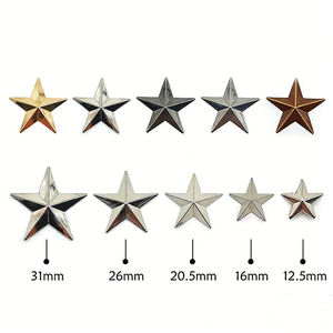 Rivets <span class=keywords><strong>à</strong></span> vis en alliage plaqué anti-rouille en forme d'étoile <span class=keywords><strong>à</strong></span> cinq branches pour accessoires vestimentaires - Product Image 3