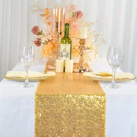 Chemin de table de luxe en sequins dorés, décorations de centre de table pour mariages, événements, fêtes, Noël, anniversaires, 30*275cm, livraison rapide