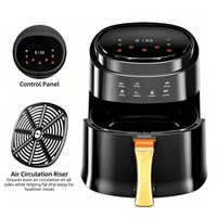 Friteuse à air tactile 8L avec 10 menus prédéfinis, 50-230 ℃   Température réglable, panier amovible, pour des repas sains sans huile