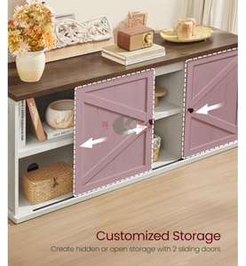 Soporte para <span class=keywords><strong>TV</strong></span> de hasta 65 <span class=keywords><strong>Pulgadas</strong></span>, Centro de Entretenimiento con Gabinetes de Almacenamiento y Puertas Corredizas, Consola Multimedia para Sala de Estar - Product Image 2