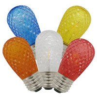 Ampoules LED S14 facettées colorées, culot E26/E27, en plastique, multicolores, ampoules de remplacement pour guirlandes lumineuses de patio, décorations de Noël et de fêtes
