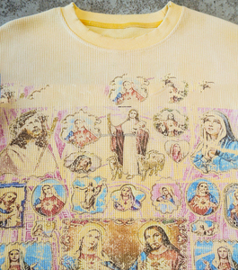 เสื้อยืดแขนยาวผ้าวาฟเฟิลพิมพ์ลายกราฟิกดีไซน์แบบทำเก่าสไตล์วอชด์  ผ้าฝ้าย 100% สำหรับผู้ชาย - Product Image 4