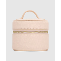 Boîte à bijoux ronde miniature portable de voyage mignonne en cuir vegan de haute qualité, personnalisée, pour tous les jours
