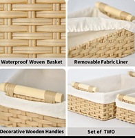 Panier tissé en osier Panier en saule naturel polyvalent avec poignée pour le stockage et la décoration