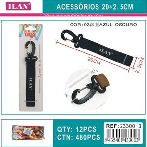 Portachiavi ILAN 20x2,5 cm con Moschettone Nero, Accessorio per Esterni - Product Image 3