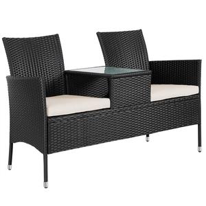 Wholesale Garden Double Chair <strong>Outdoor</strong> Furniture Patio Rattan Wicker <strong>love</strong> <strong>Seat</strong> with Center Table for Garden - Product Image 4