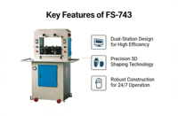 Machine de moulage et de pressage de semelles à deux postes, haute efficacité, avec moteur et engrenages, marque FS, 380V, 1000kg, pour l'industrie de la chaussure