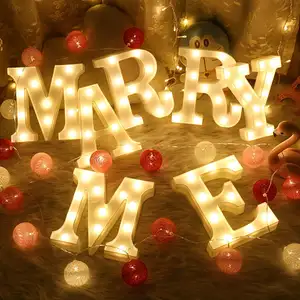 Hot Selling Home Decor Party Lights Sign Mini Valentine's Day Wedding Decoration 3d Led Letter Sign Night Light