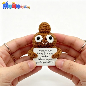 Poupée en tricot et crochet Art Déco, faite main, originale, adorable, amusante, humoristique, en forme de crotte, décoration mignonne, cadeau anti-stress super efficace - Product Image 3