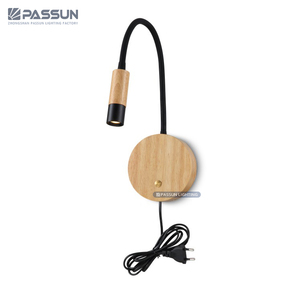 Headboard hotel wall mounted flexible <span class=keywords><strong>snake</strong></span> Wood 3 w reading light bed - Product Image 4