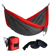 Hamac de Jardin Double Randonnée Tente de Camping Ultralégère Portable Léger Extérieur Nylon Pliant Hamac Lit Arbre Sangle