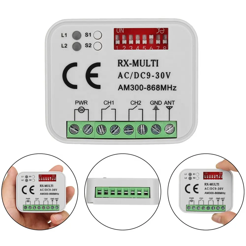 Multi frequency 280-868mhz auto scan frequency Universal Garage door remote control receiver