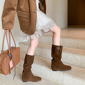 Nuovi Arrivi 2026: Stivali Invernali da Donna in Pelle Scamosciata Comodi e Classici con Fibbia sulla Parte Superiore del Gambaletto - Product Image 6