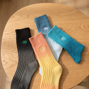 Taiwan Made Spandex <b>Polyester</b> Cotton Blend Anti-Slip Elastic Mid-Calf Daily Retail Men <b>Socks</b> - Product Image 1