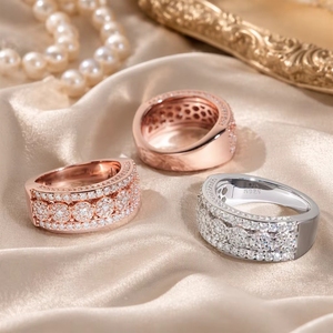 Nhẫn Hip Hop mạ vàng cao cấp bạc 925 Sterling đính đá Moissanite VVS lấp lánh dành cho nam, bán buôn - Product Image 4