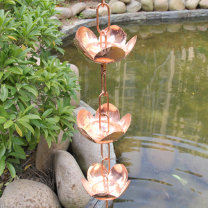 Amazon Venta caliente monarca de cobre puro Lotus Rain cadena/Canal de la lluvia - Product Image 4