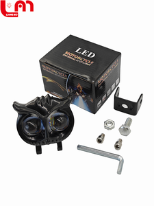 Vente chaude phares de moto modifiés feux de conduite blancs et jaunes projecteurs <span class=keywords><strong>LED</strong></span> hibou épais bicolores - Product Image 6