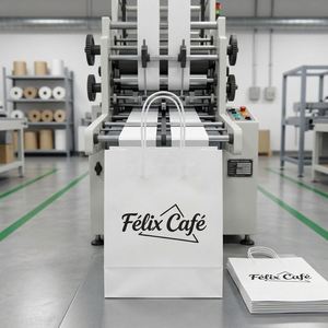 Bolsa de Papel de Embalaje de Lujo Directo de Fábrica con Logotipo Personalizado para Libros, Ecológica, Pequeña, para Panadería, Kraft Marrón - Product Image 6