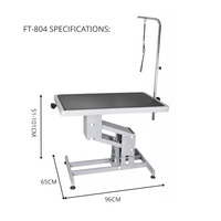 Mesa de Peluquería Profesional Hidráulica Ajustable en Altura FT-804L con Brazo de Peluquería Superior, Negra, de un Solo Lado
