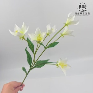 Fleurs artificielles en soie de type campanule, branche unique, rose, haute simulation, pour décoration de mariage et de maison - Product Image 4