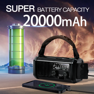 20000mah Portable Solar <strong>Powered</strong> Hand Crank <strong>Dynamo</strong> Radio AM/FM/NOAA Flashlight With Phone <strong>Charger</strong>