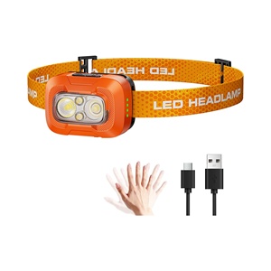 Industrial Waterproof White Warm Red <b>Light</b> 500LM IPX4 Rechargeable <b>LED</b> <b>Motion</b> <b>Sensor</b> Headlamp 80m Beam Range for Camping Running - Product Image 1