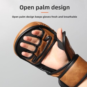 Guantes de Boxeo MMA de Microfibra con Palma Abierta, Nivel UFC, para <span class=keywords><strong>Muay</strong></span> Thai, Kickboxing, Sanda, Entrenamiento con Saco, Tallas S M L XL - Product Image 3