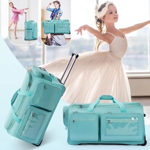 Free Sample Custom Logo Portable Foldable Collapsible Rolling Garment <b>Bags</b> <b>with</b> <b>Wheels</b> Dance Costume Garment <b>Bag</b> <b>with</b> Rack - Product Image 6