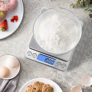 0.1g 1kg/<b>2kg</b>/3kg/500g Personal Mini Kitchen Scale LCD Display Battery Powered ABS/Stainless Steel 12-Month Warranty Scale Tray - Product Image 5